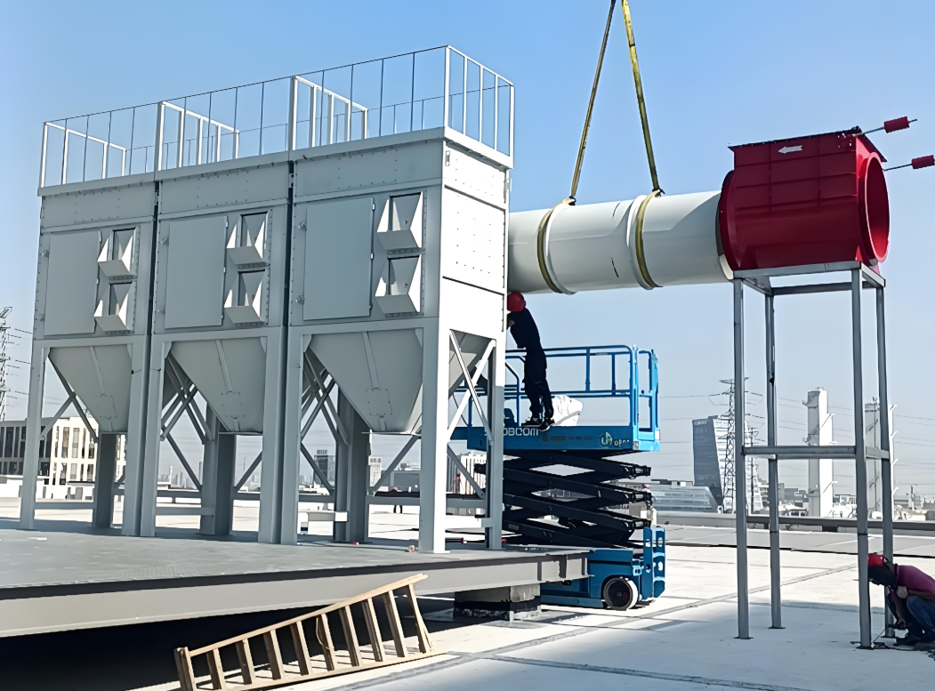 北京嵩安環境模塊化除塵設備安裝現場